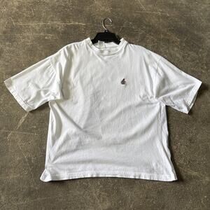 Vintage Bugle Boy T Shirt Mens L White Heavyweight Preppy 90s Embroidered Logo